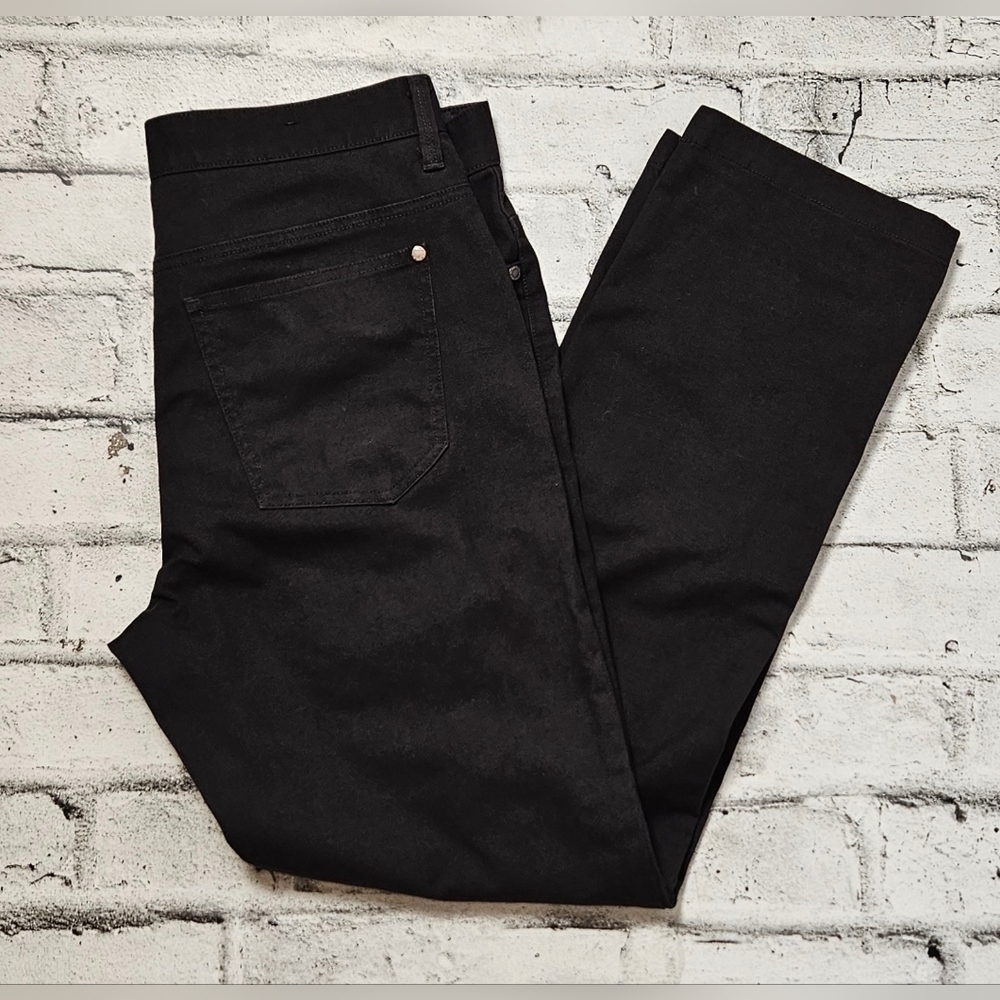 Kenneth Cole Reaction Mens 32x30 Black Regular Fit Five Pocket Pants